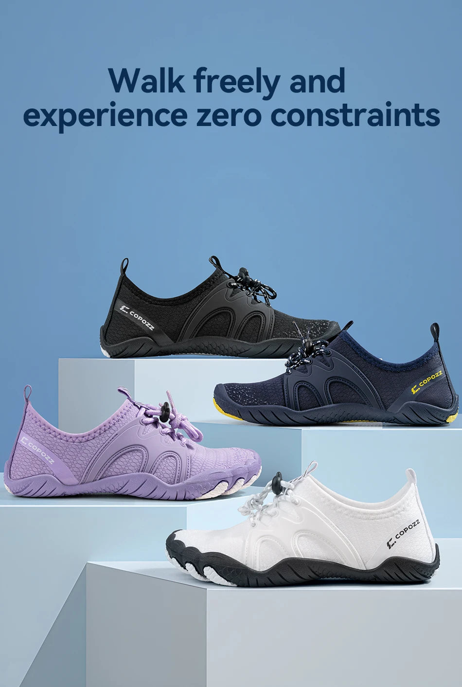 COPOZZ Unisex Water Shoes Barefoot Shoes Outdoor Beach Water Sports Upstream Aqua Shoes Sport Running Fitness Non-slip Sneakers