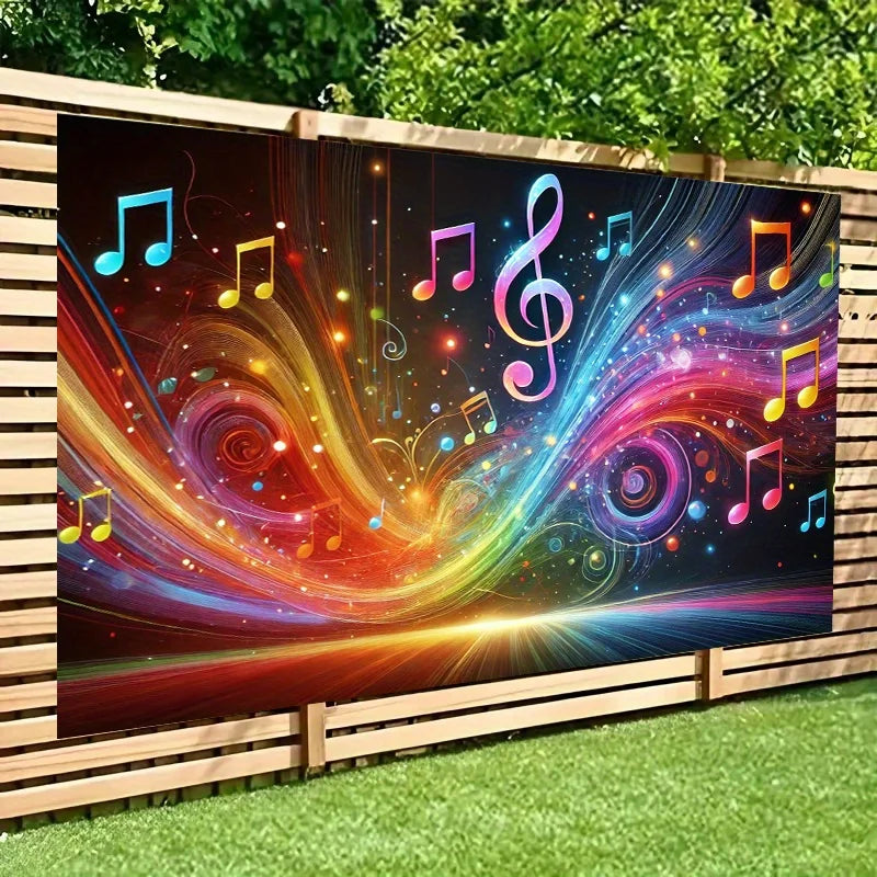 Vibrant musical banner, perfect for bedroom, office, outdoor decoration - perfect for parties and holiday gifts