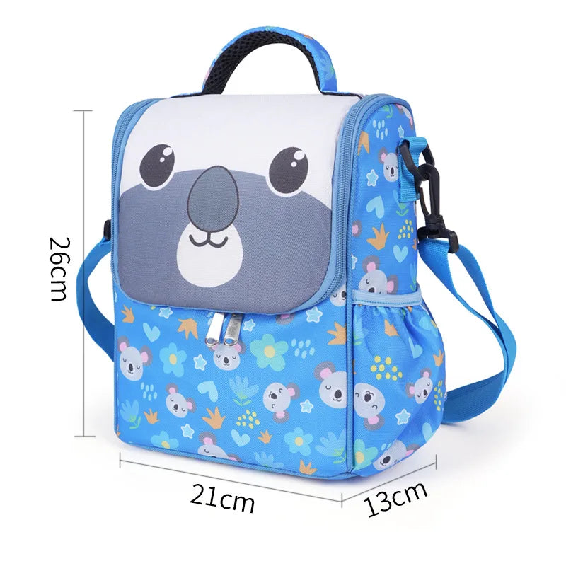 Children's Cartoon Portable Square Lunch Bag Ice Bag Student Insulation Meal Bag Traveing Outdoor Picnics Single Shouder Bag