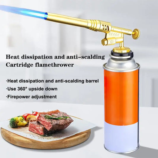 Butane Torch Extended Copper Tube 1300℃ BBQ Flame Gun Copper Aluminum Soldering Tool Liquefied Propane Gas Torch