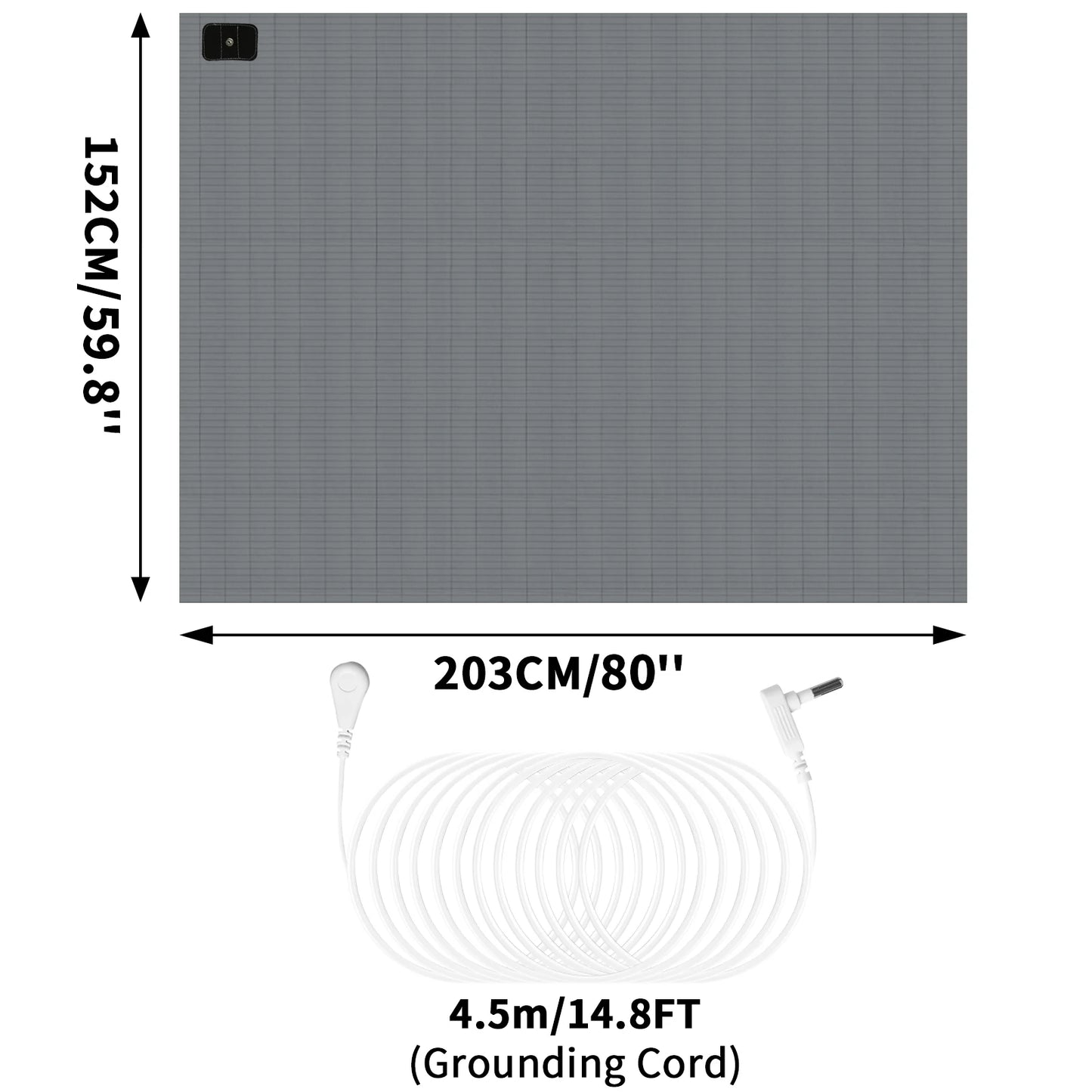 Grounding Bed Sheet Anti-static Grounding Sheet Conductive 95% Cotton and 5% Soft Silver Fiber Flat Sheets Sleep Bed Mat