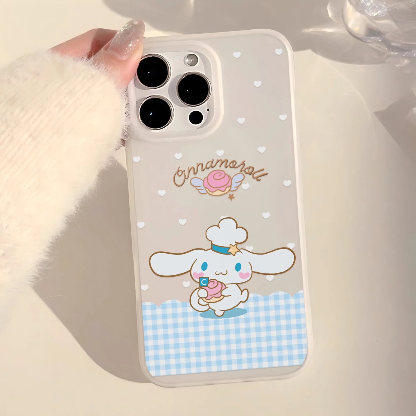 Cute Cinnamoroll Transparent Clear Frosted Shockproof Phone Case for IPhone 17 16E 16 15 14 Plus 13 12 11 Air Plus Pro X XR Max