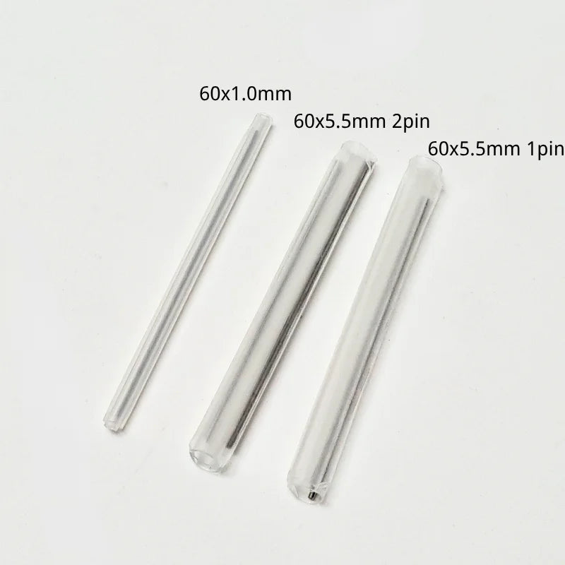 60x1.0mm 60 x5.5mm 1pin 2pin Fiber Optic Fusion Protection Splice Sleeves Heat Shrink Tube Fiber Optic Hot Melt Tube Smoove