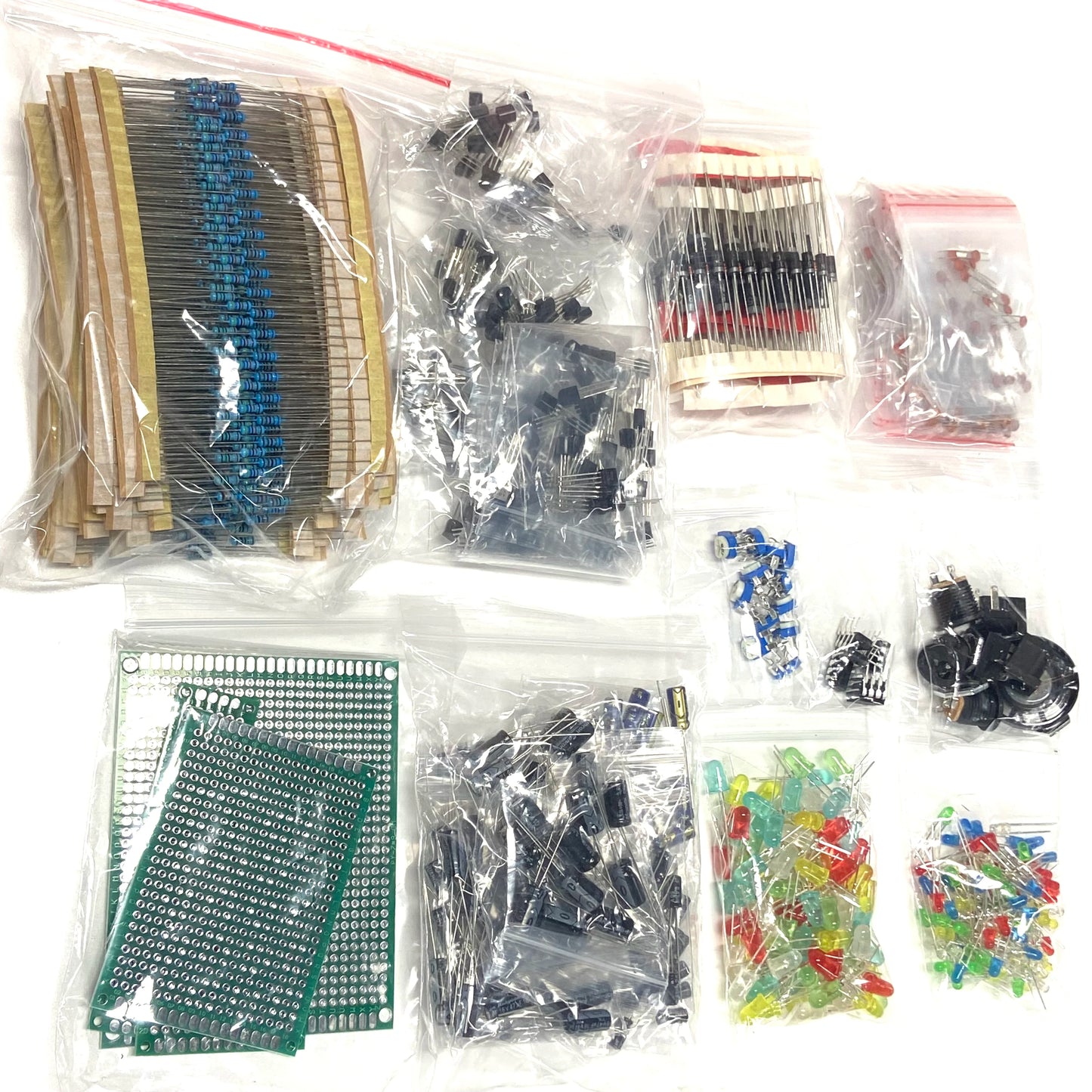 1818pcs Electronic Components Kit Ultimate Edition Various Common Capacitors Resistors Capacitors T0-92 LED Transistors PCB