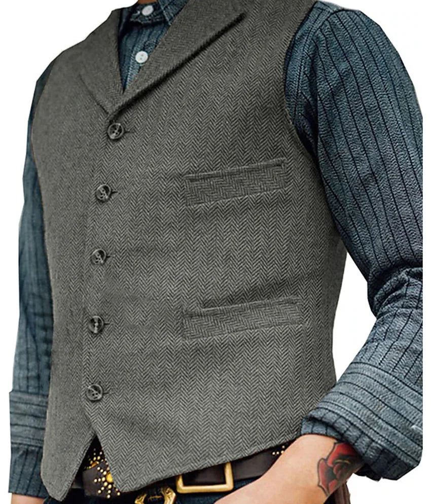 Men's Casual Sleeveless Vest, Slim Fit Waistcoat, Plus Size Outerwear, Trendy Summer Top