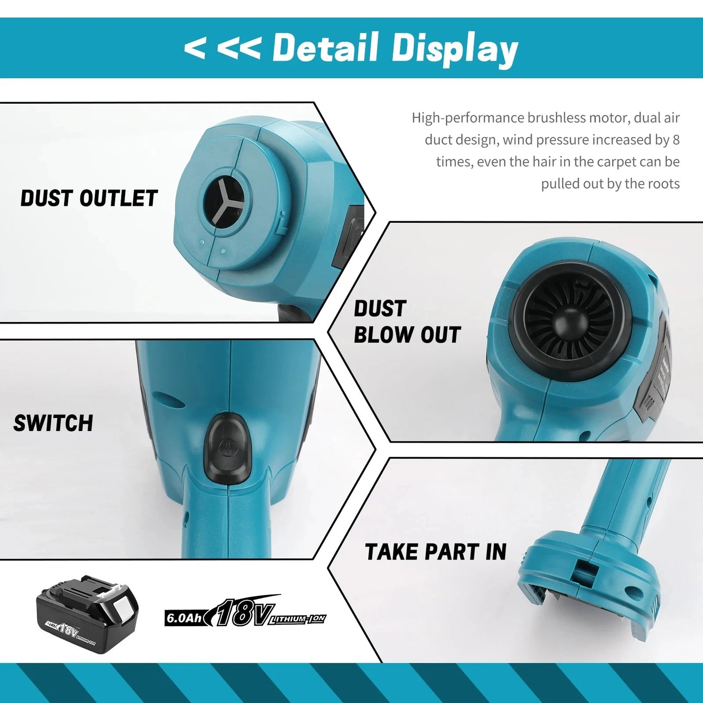 Makita cordless handheld rechargeable mini car vacuum cleaner multifunctional vacuum cleaner power tool for Makita battery