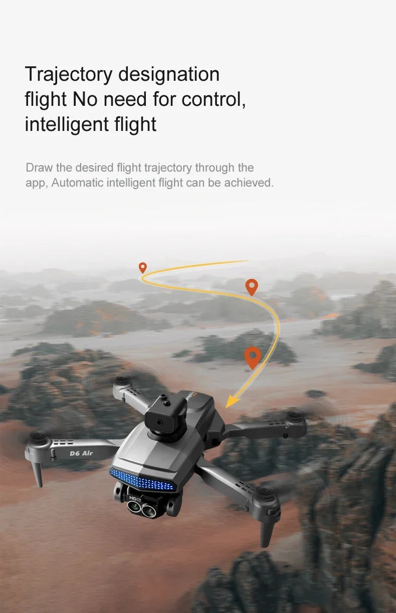 New D6 Mini Drone 4k Profesional 8K HD Camera Obstacle Avoidance Aerial Photography Brushless Foldable Quadcopter Gift Toy 6000M