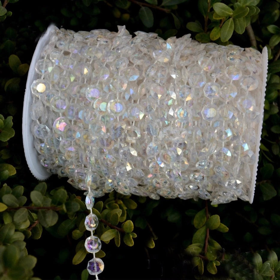 1 Roll 30meters 10mm Hanging Acrylic Bead Strand For Wedding Christmas Tree Centerpiece Decor