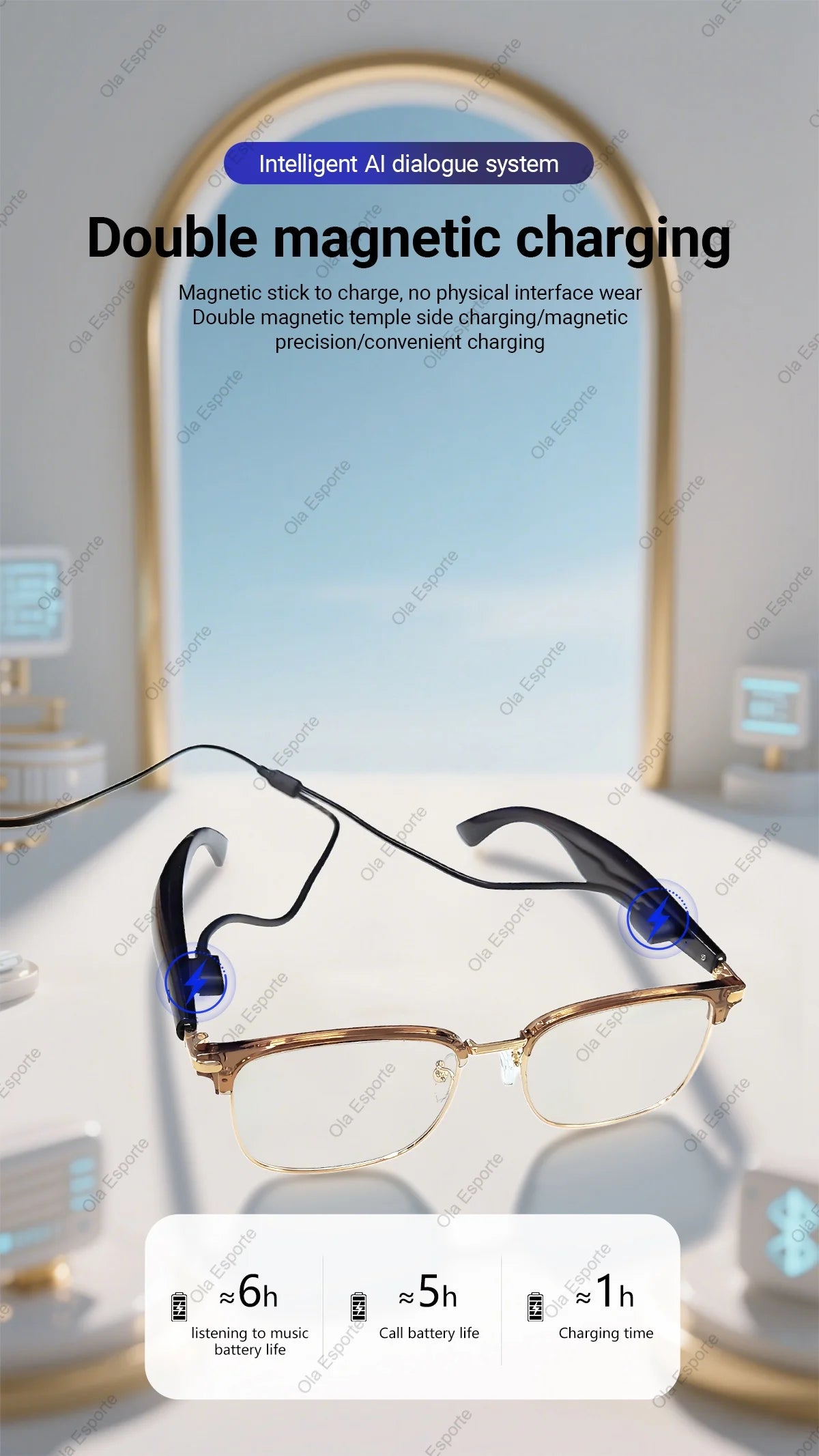 Smart Glasses AI Intelligent Translation Bluetooth Glasses Real-time Simultaneous Interpretation Headset Anti Blue Light 2025