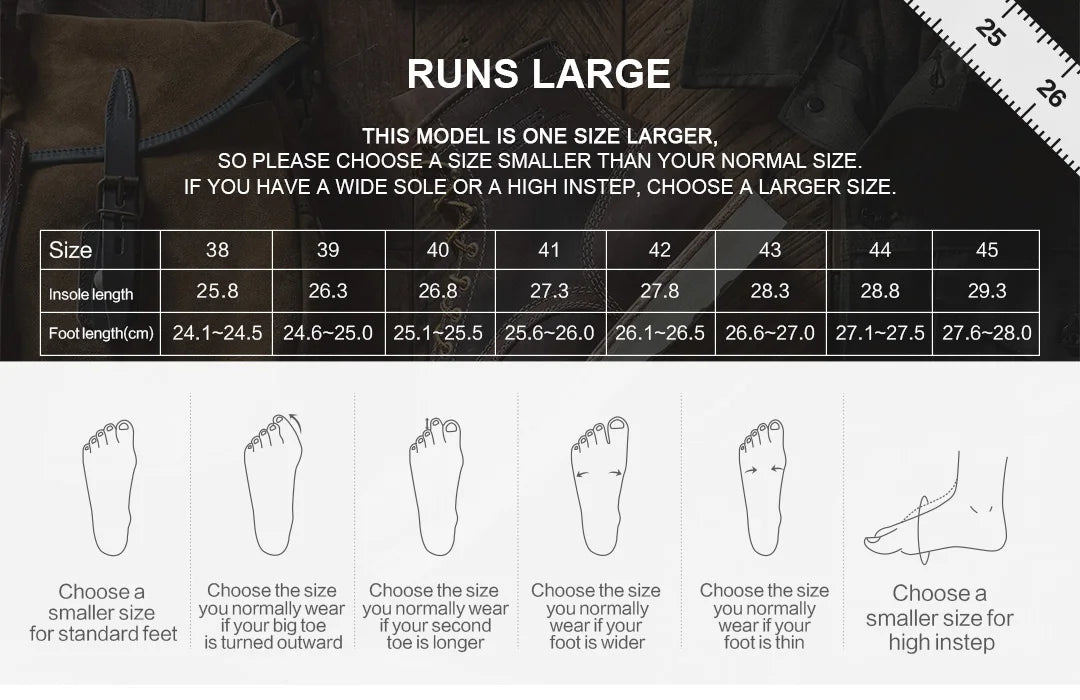 Maden Autumn and Winter Mid-top Work Boots for Men Round-toed Flat-heeled Boots Retro Outdoor Shoes Wear-resistant Rubber Sole