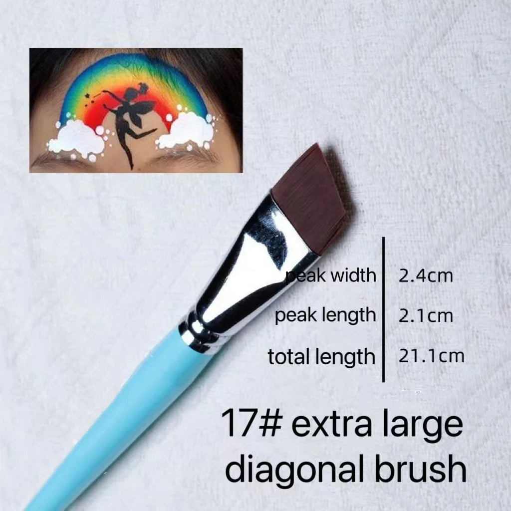 High Quality Face Body Paint Brushes Sky Blue Artist Watercolor Painting Makeup Brush Set For Kids