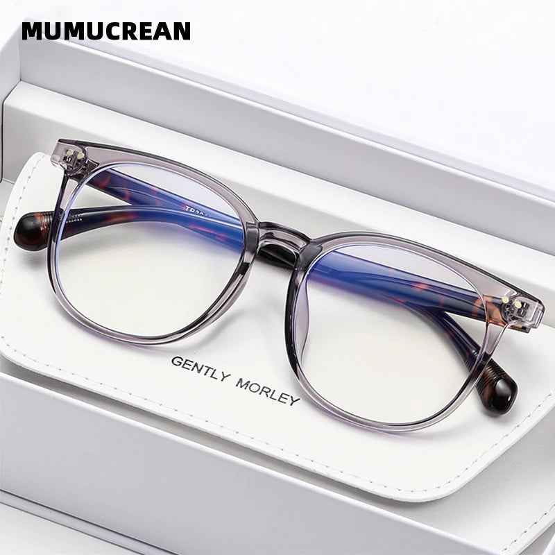 New TR round frame anti-blue light glasses for men and women plain lenses can be fitted with prescription lenses
