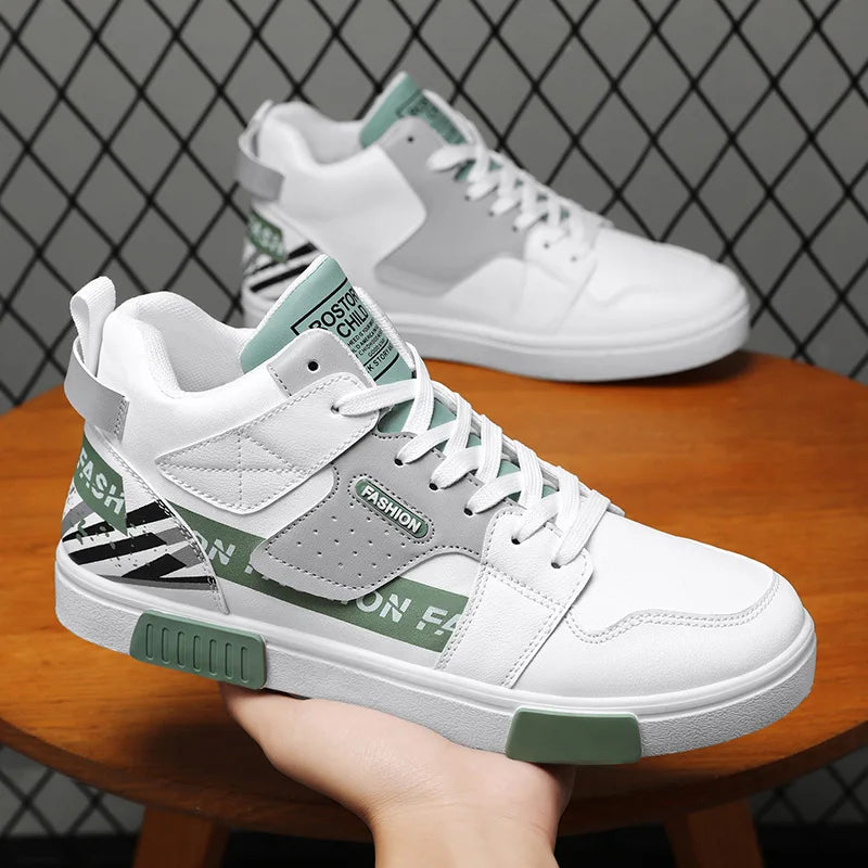 Men's Skateboarding Shoes 46 High Top Casual Sneakers Breathable Street Shoes Black Flats Shoes  Walking Shoes Chaussure Homme