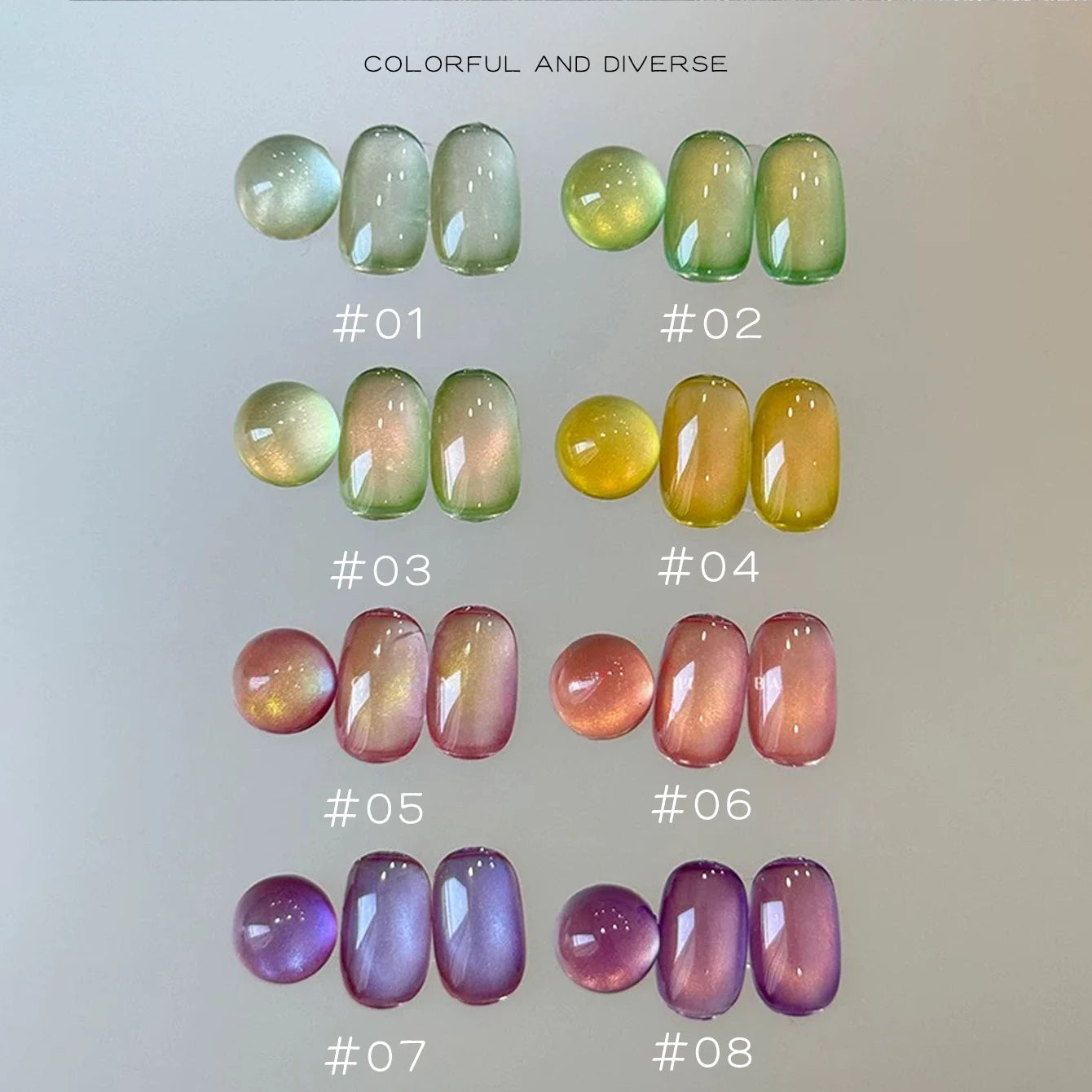 MIANEL 12ML 1-21pcs Emperor Green Cat Eye Gel Nail Polish Whitenning Nails Green Nails Suitable For Nail Salons Nail Supplies