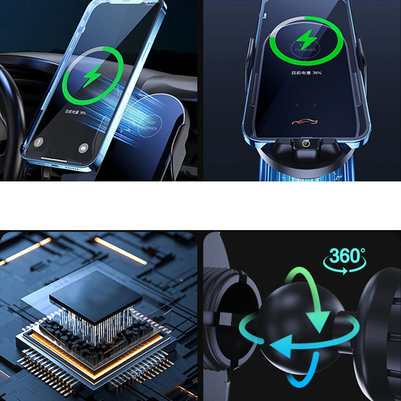 For Ford Mustang 2015-2018 2019 2020 2021 Car Phone Holder Wireless Charging Bracket Base Gravity Stand Phone Mount Accessories
