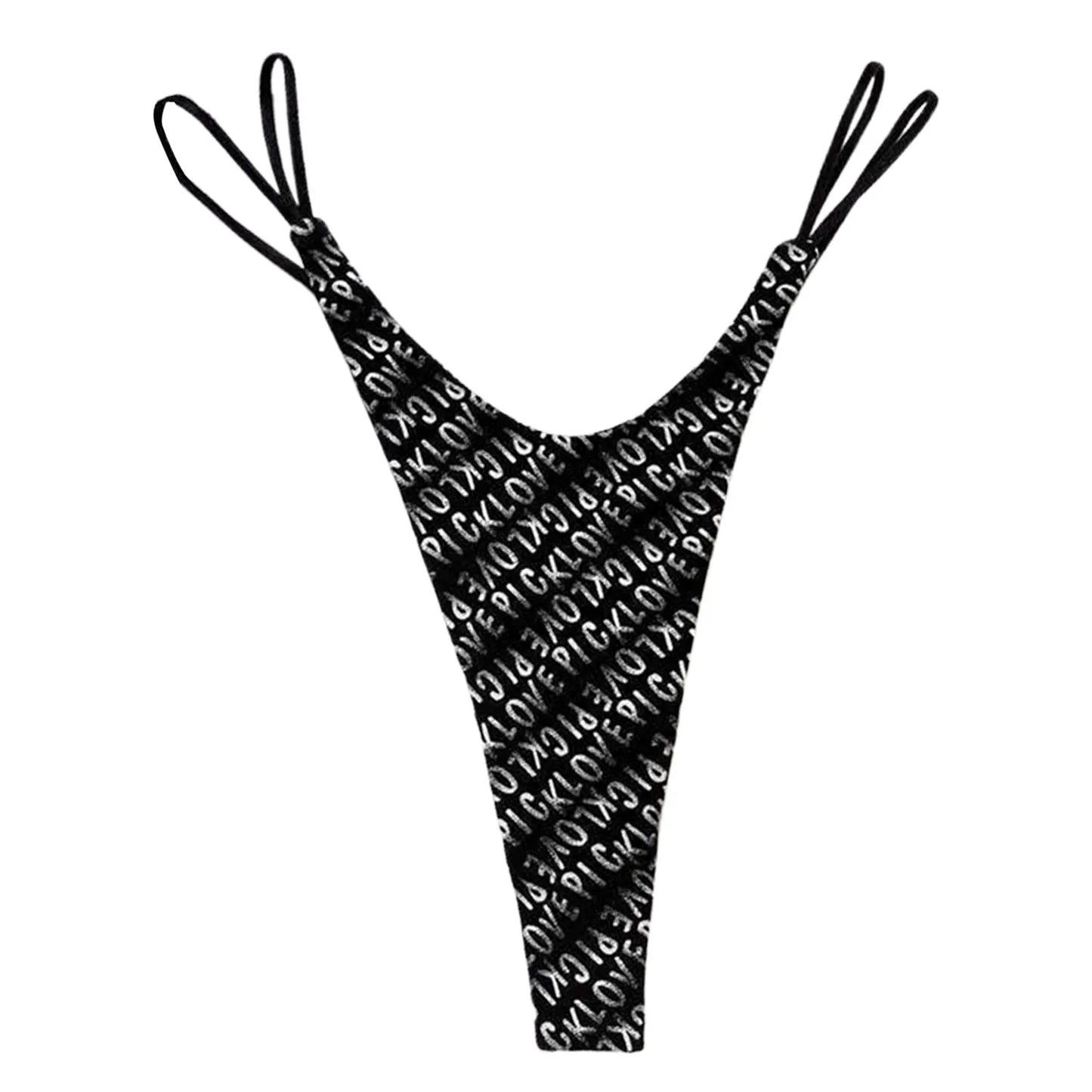 Sexy Printed Seamless T-Back Underwear Women'S Double Strap Hip Lifting Low Waist Panties Pure Cotton 1pc Seamless Thong Briefs