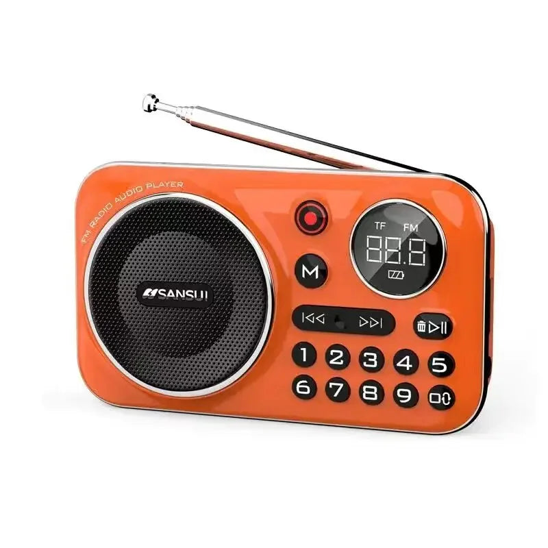 SANSUI F21 Outdoor Portable Multifunctional Walkman FM Radio Bluetooth Speaker MP3 Music Player Supports Recording Headphones