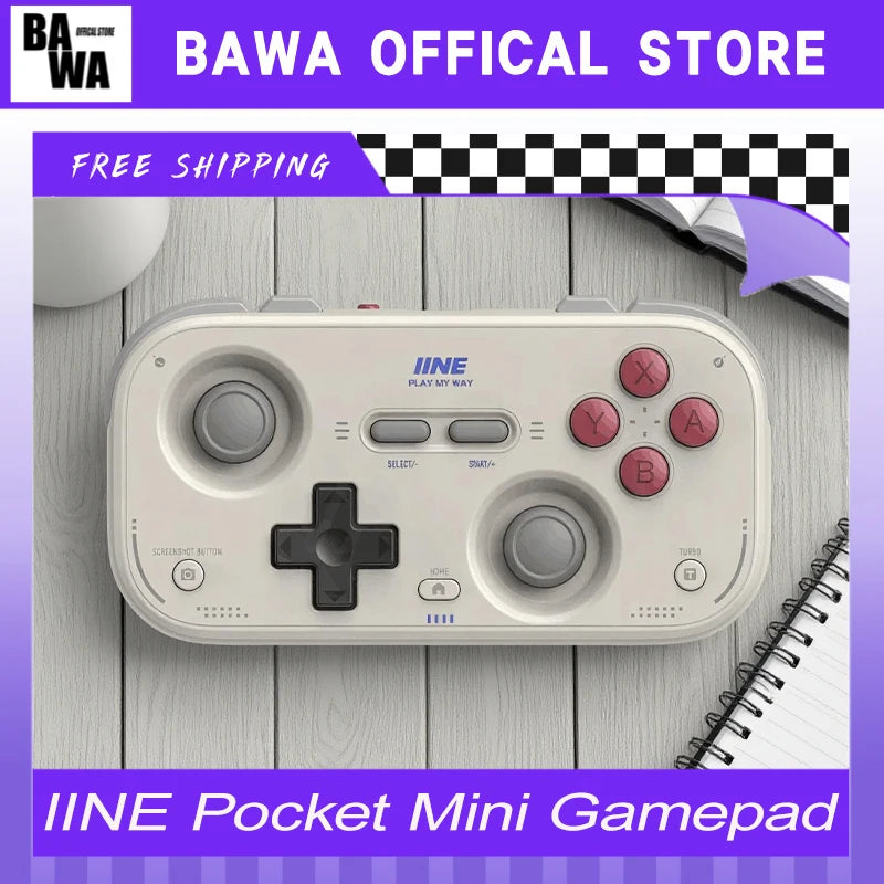 IINE Pocket Mini Controller Palm-Sized Gamepads 1000hz Hall Joystick Short Video Remote Control Suitable for NS2 Android iPhone