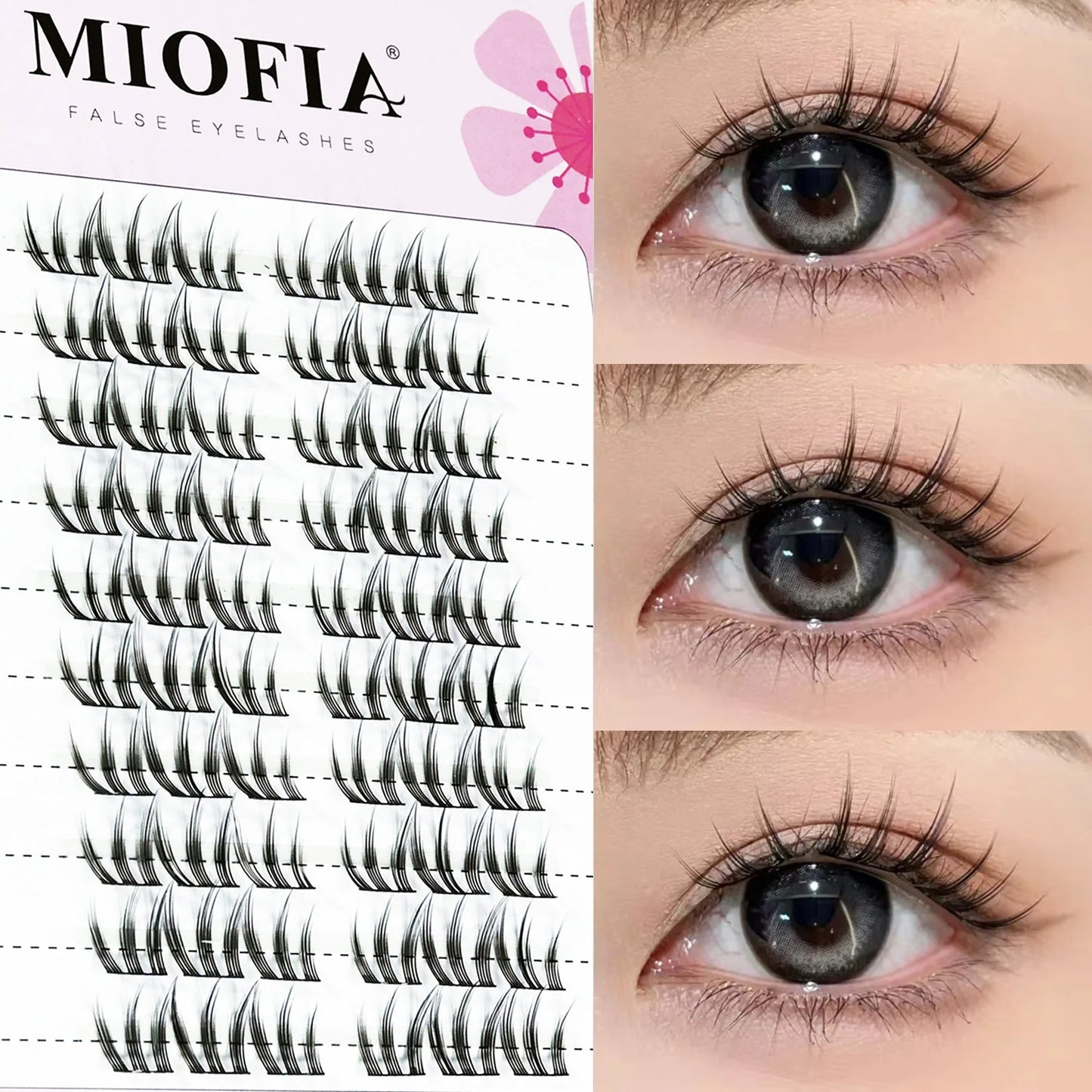 90 Bundles Mink Individual Cluster Lashes 3D Natural Russian Manga Eyelash Extensions DIY Makeup Tool for Women