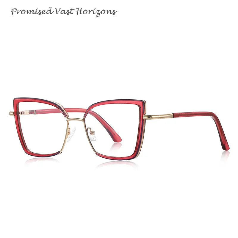 Female Exaggerated Design Anti Blue Light Glasses TR Personalized for Women with Big Face Fashion Show Plano Lens Glasses