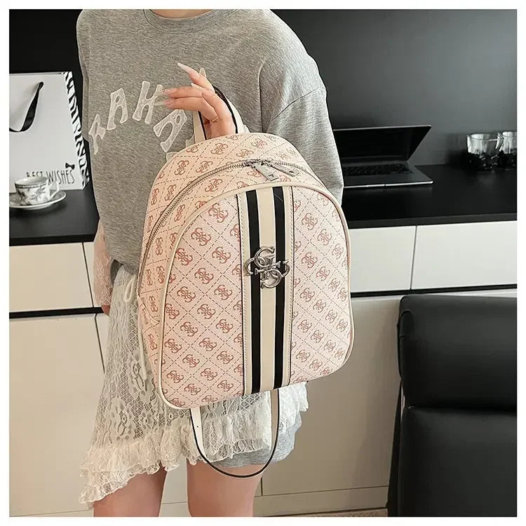 Luxury large capacity outdoor travel handbag, modern trendy women's backpack, classic design zipper shoulder bag