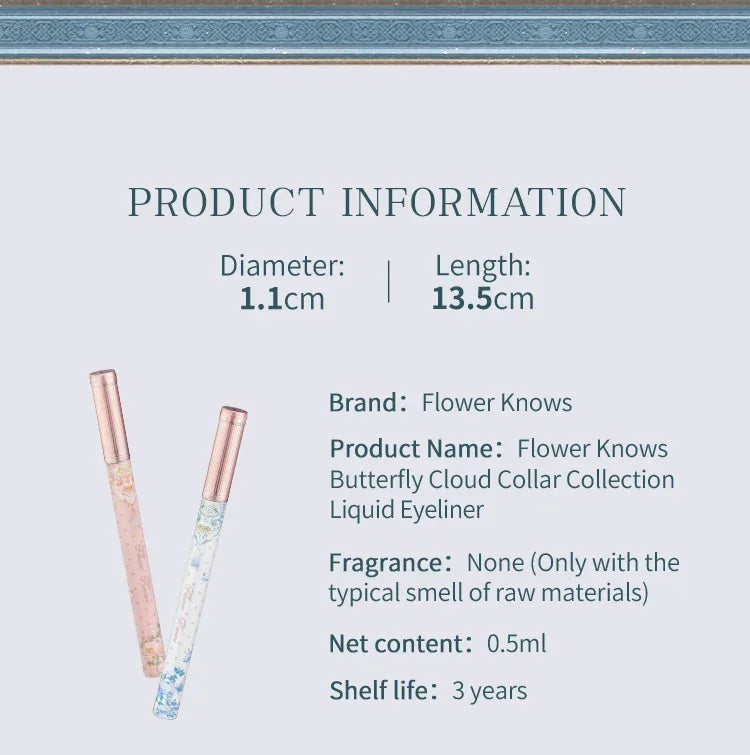 Flower Knows Mascara Eyeliner Butterfly Cloud Collection Long-lasting Waterproof Lash-Lengthening Non-Smudge Fine Natural