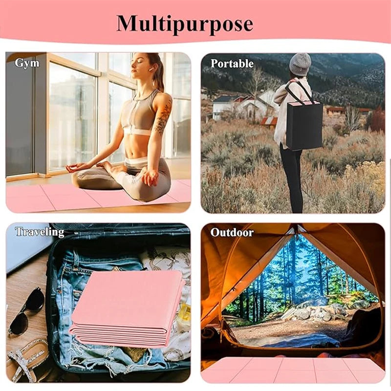 4MM Thick Convenient Yoga Mats Soft Anti Slip EVA Ultralight Indoor Fitness Exercise Foldable Gym Pilates Mat Fitness Equipment