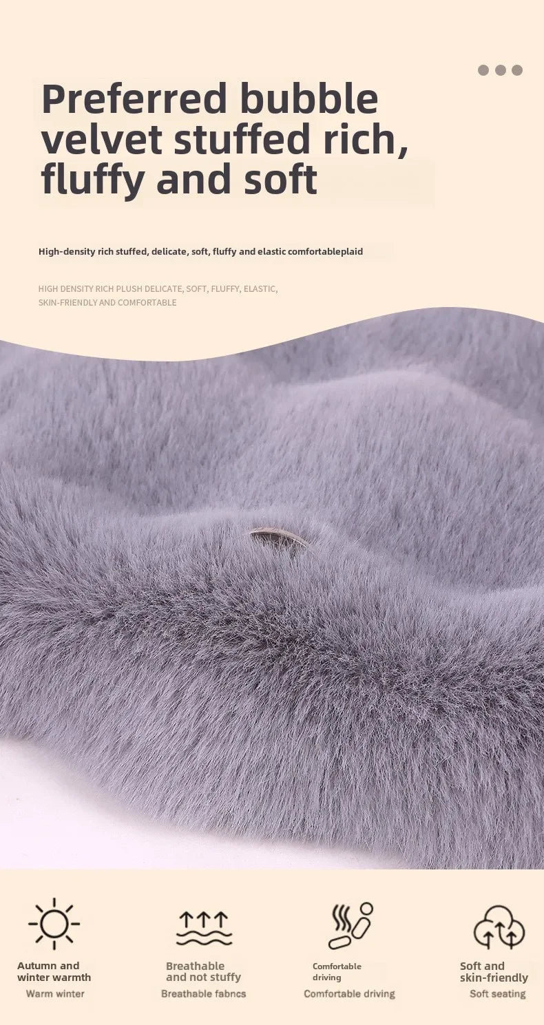 Universal Winter Car Seat Cushion Imitation Rabbit Fur Car Seat Cover Thick Plush Soft and Warm  Plush Car Seat Cushion
