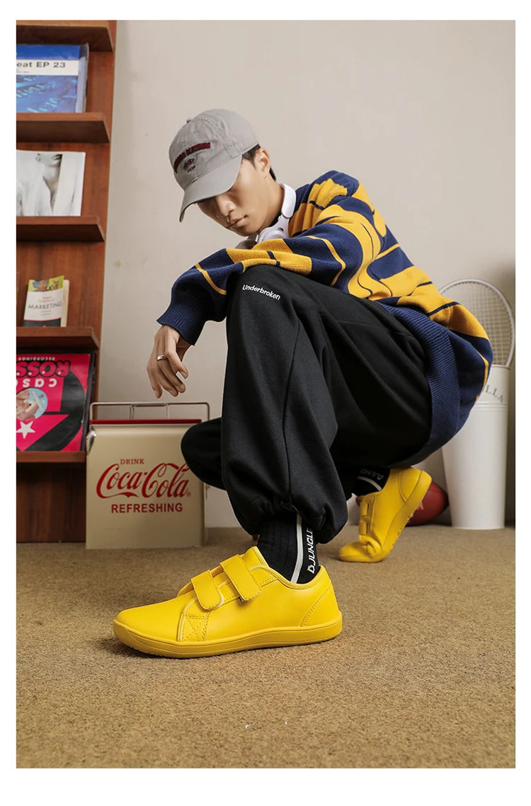 Mens/Women Barefoot Walking Shoes Wide Toe Zero Drop Minimalist Shoes Leather Comfortable Casual Shoes for Gym Driving Office