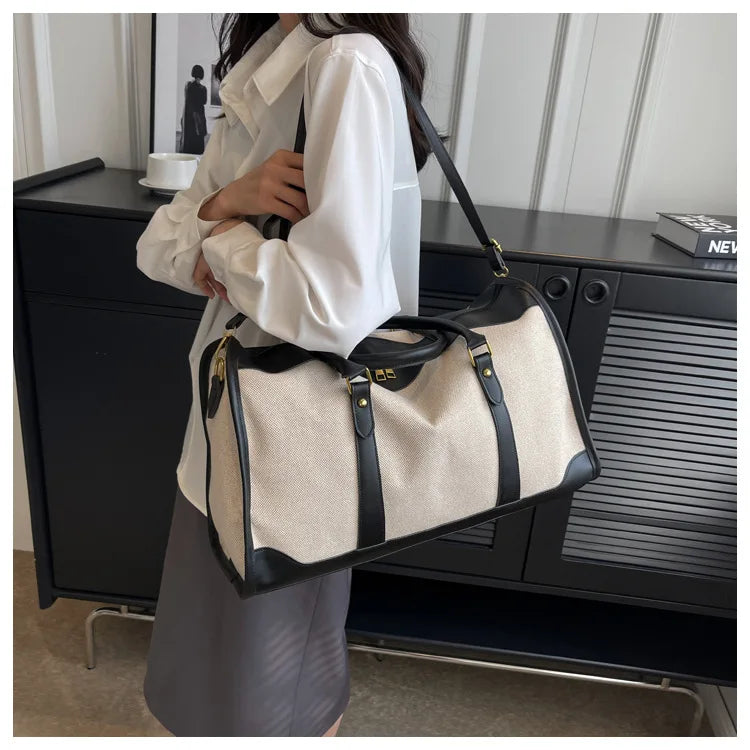 Fashion Travel Bags Women's Canvas Handbags Business Duffels Bags Vintage Fitness Gym Bags Business Trip