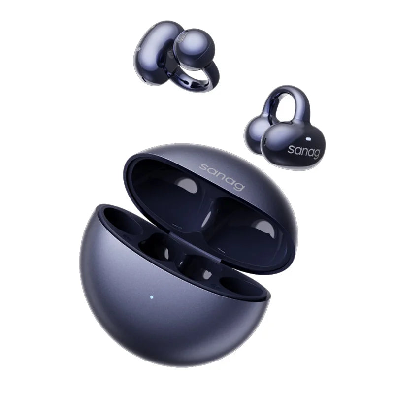 Sanag S6S Free Clip Open Ear Earphone Ear Clip 3D Stereo Sound Bluetooth 5.3 36H Playtime OWS Sport Headphones IPX4 Waterproof