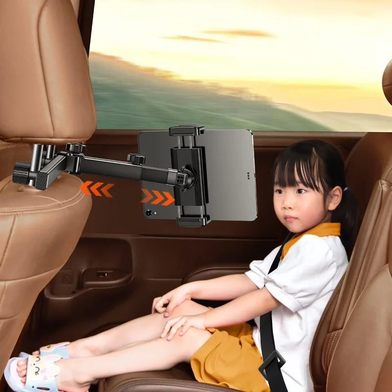 Hipacool Car Phone Holder Tablet Seat Back Stand Headrest Back Seat with 360° Rotatable for 4.7-12.9" for iPhone iPad Universal