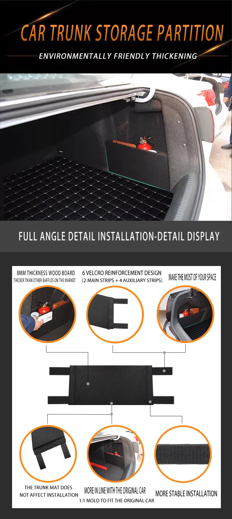 Auto Accessories For Chery Tiggo 7 PLUS Ebro S700 2025~2026 Car Organizer Trunk Side Partition Trunk Interior Storage Box Parts