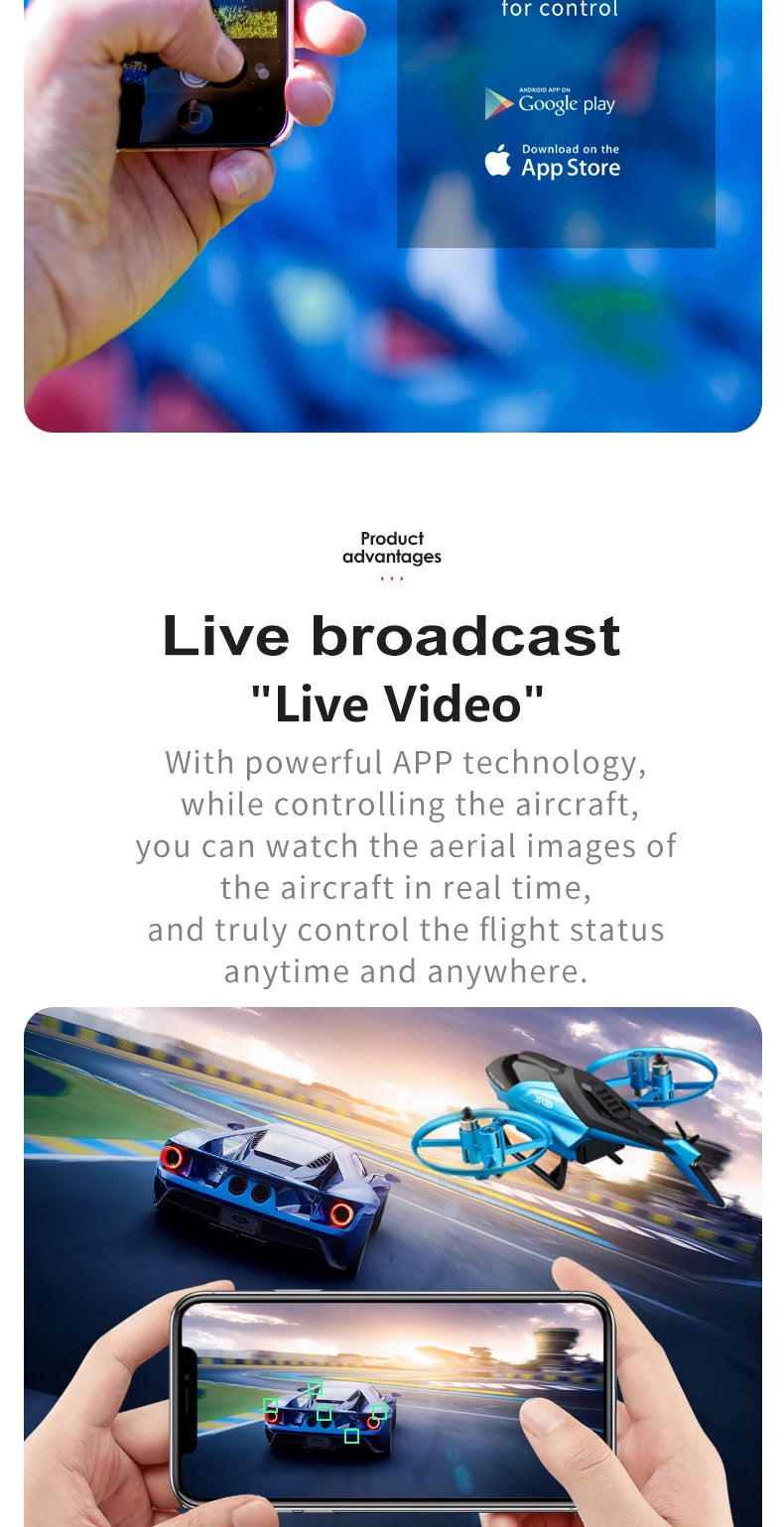 4DRC Mini M3 Drone RC Helicopter 2.4G 3D Aerobatics Altitude Hold Helicopter with Camera Remote Control drone Toys with Blue/Red