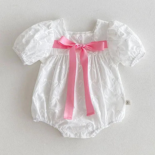 2025 New Summer Infant Baby Girls Bodysuits+Hat Sleeveless Cotton Flower Print Toddler Baby Girls Jumpsuit 0-24M Baby Clothing