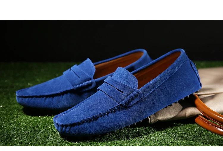 Men's Casual Fashion Genuine Leather Loafers Moccasins Slip-On Driving Shoes 38-50 Size Range Male Flats Comfort Footwear