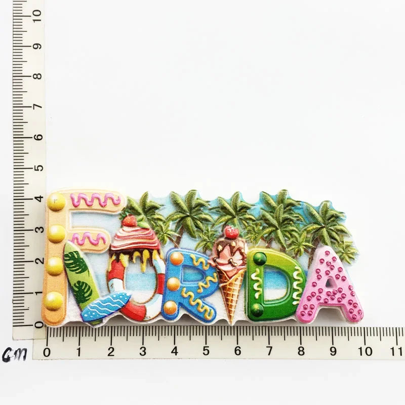 World Tourism Fridge Magnet Souvenir USA Las Vegas Florida Cultural Landscape Refrigerator Stickers Gift Set Home Decoration