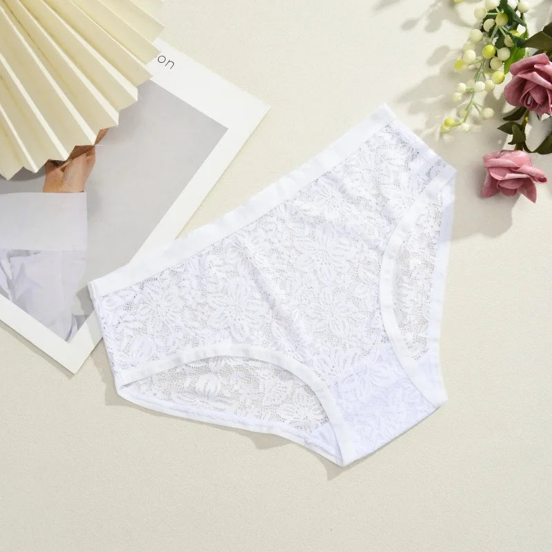 1Pc Sexy Floral Lace Underwire Bras Panties Sets Hollow Out See-Through Romantic Lingerie Underwear Sexy Women Panties S-XL