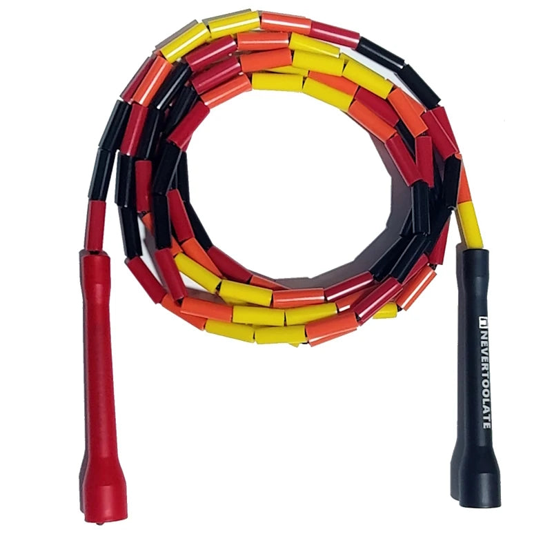 NEVERTOOLATE 4.5MM core 150 gram heavy beaded coach chris  2.9m hard bead beaded rope fitness freestyle skipping jump rope