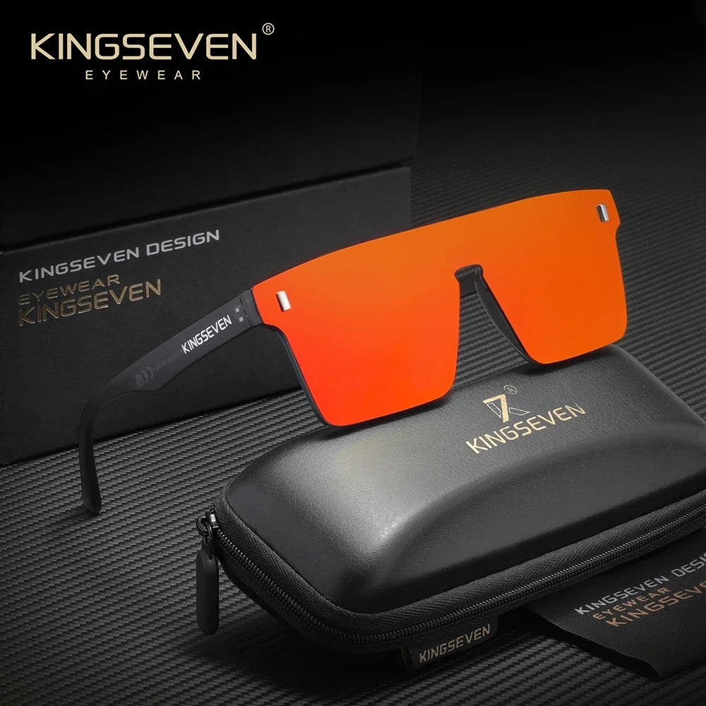KINGSEVEN Polarized Rimless Frame Men Women Sunglasses Fashion Anti-UV400 Eyewear Travel Summer Glasses