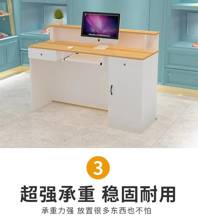 Luxury Unique Reception Desk Professional Aesthetic Design Cool Bar Counter Retro Center Resepsiyon Masası Commercial Furniture