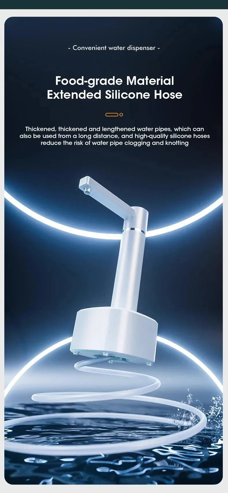 Adjustable Auto Electric Water Pump Dispenser with Foldable Base USB Charging for 5 Gallon Bottles