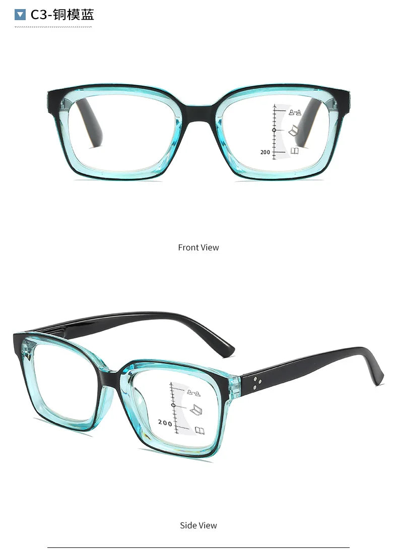Fashionable Far and Near Dual-use Multifocal Reading Glasses New Anti Blue Light High-definition Eye Protection Glasses