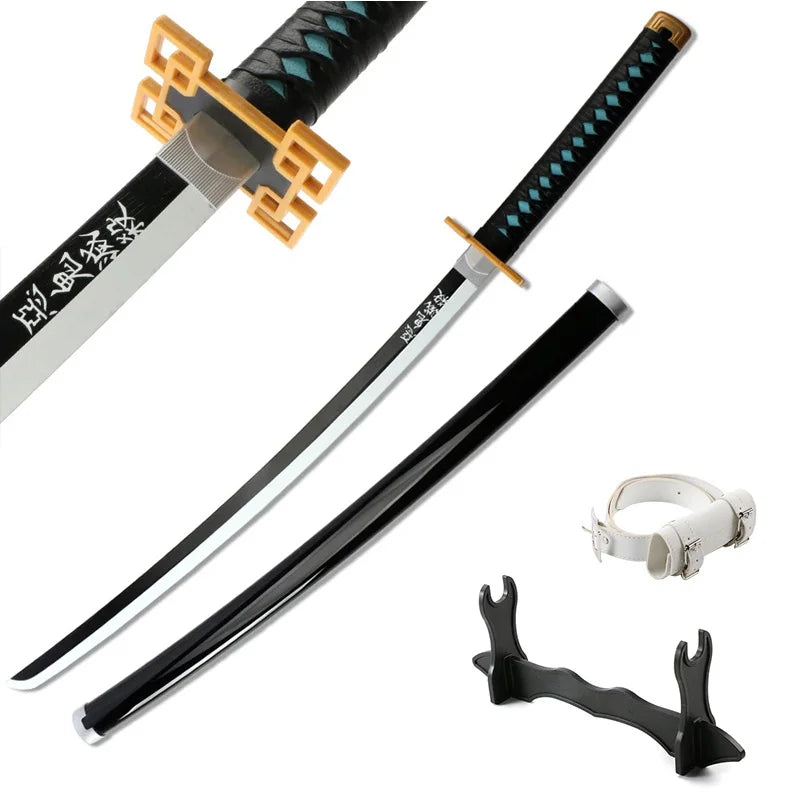 Anime Katana 104cm/41in Tanjiro Zenitsu Kyoujurou Samurai Swords Original Texture  Anime Katana  Cosplay Bamboo Wooden Toy Sword