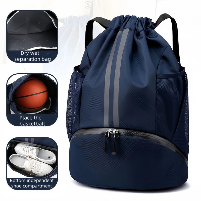 New Gym Bag Fitness Backpack Women Men Basketball Backpack Outdoor Soccer Football Storage Bags Training Drawstring Sports Bag