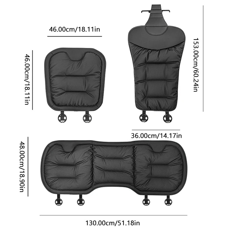 SEAMETAL Nappa Leather Car Seat Cover Universal Winter Seat Cover Soft Breathable Seat Cushion With Waist Pad Comfortable Mats
