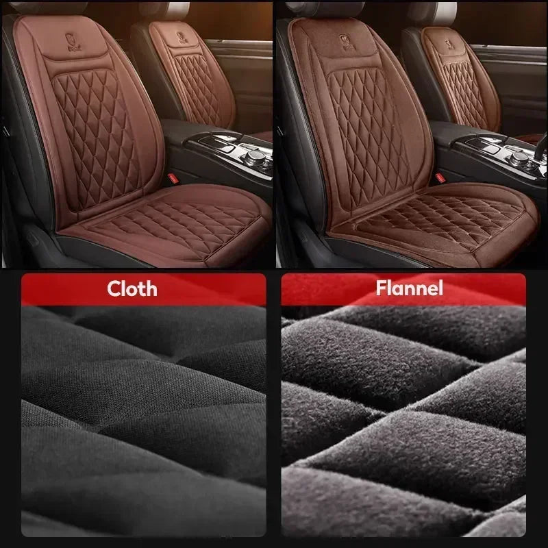 12-24v Heated Car Seat Cover 30' Fast Car Seat Heater Cloth/Flannel Warmed Heated Car Seat Protector 25W Heating Cover