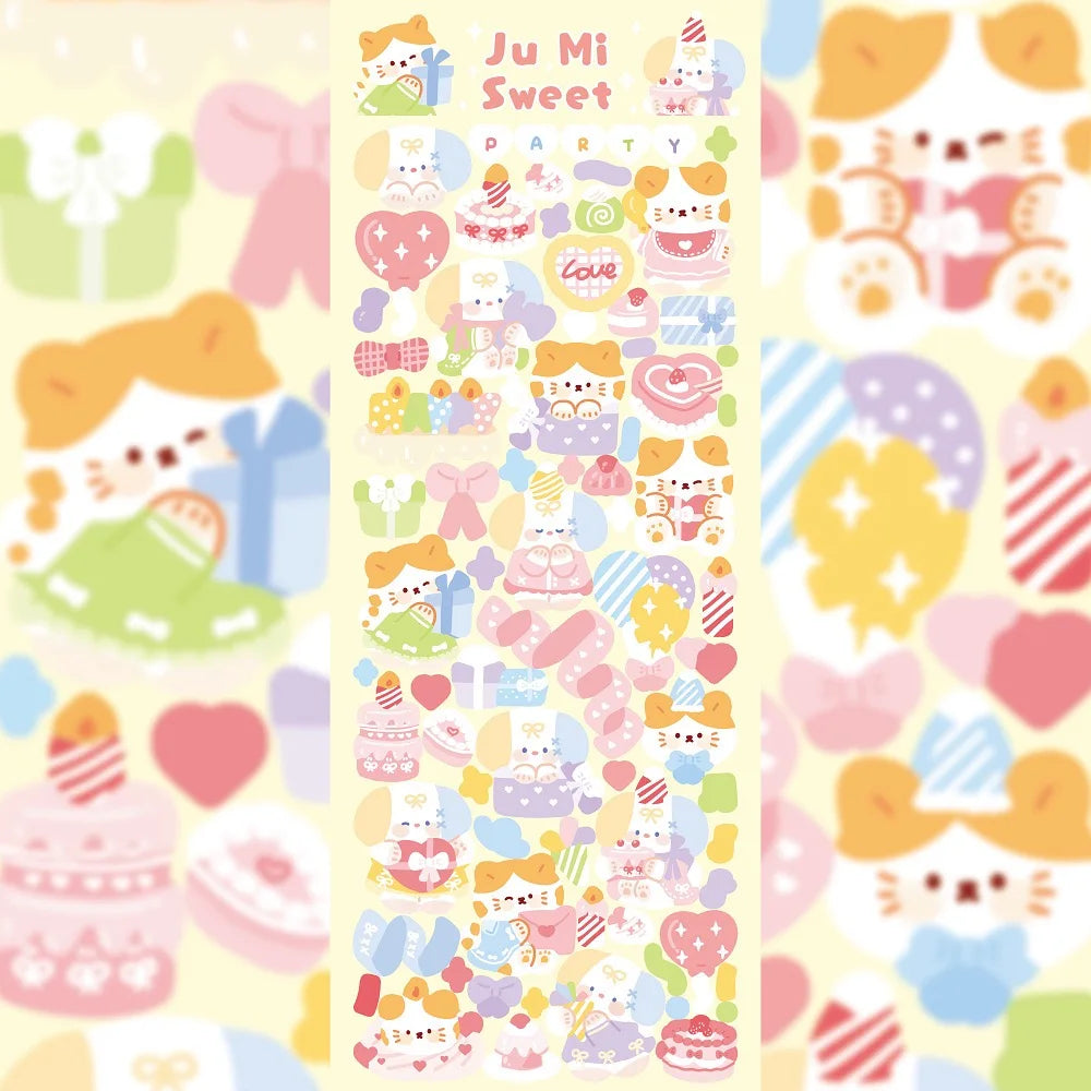 Kawaii Cute Laser Cartoon Animal Party Stickers For Girl Stationery Handbook Diary Planner Scrapbook DIY Decorative Stickers