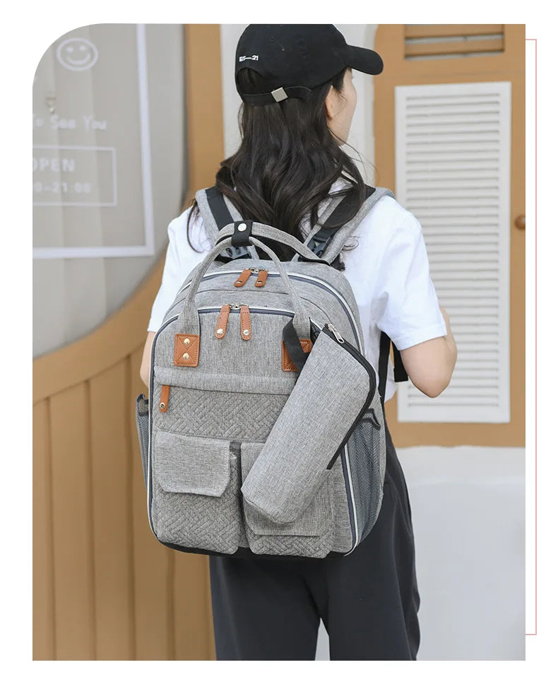 Diaper Bag Backpack for Stroller Waterproof Mummy Large Capacity Outdoor Travel Nappy Maternity Bag with Portable Changing Pad