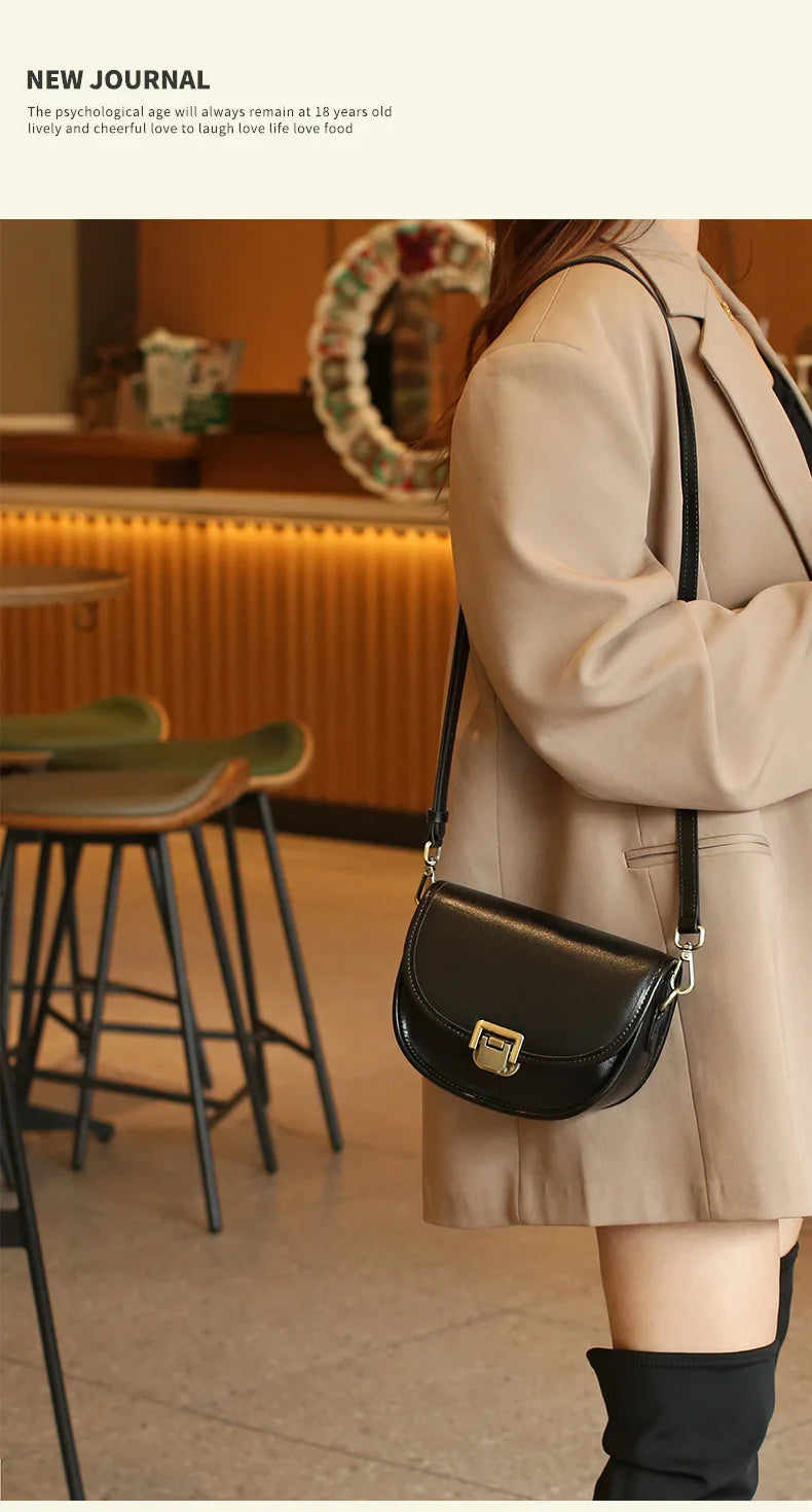 2023 New Style Real Leather Women's Bag Vegetable Tanned Genuine Cow Leather Single Shoulder Messenger Bag Lady Popular Purse